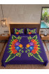 Hand Painted Rayon Bedsheet Set King Size
